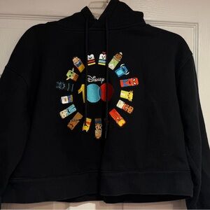 Disney 100 embroidered crop top sweatshirt hoodie Star Wars Pooh Mickey Mouse